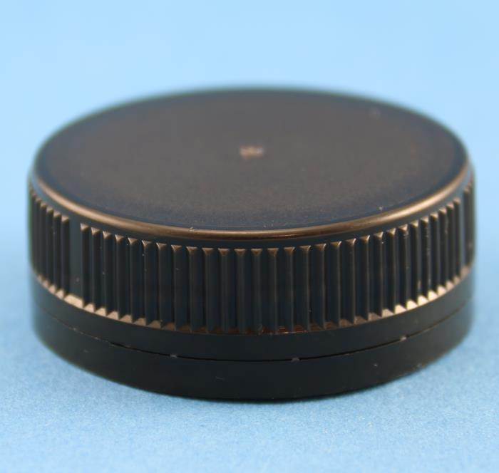 38mm Black Ribbed 3 Start Tamper Evident Cap with Bore Seal